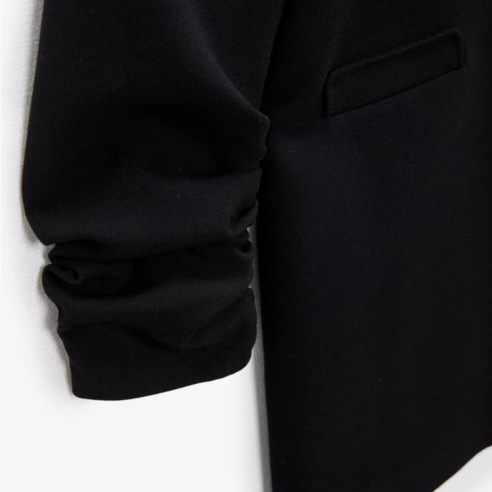 Zara Black V-Neck Long-Sleeve Mini Dress - Picture 8 of 8